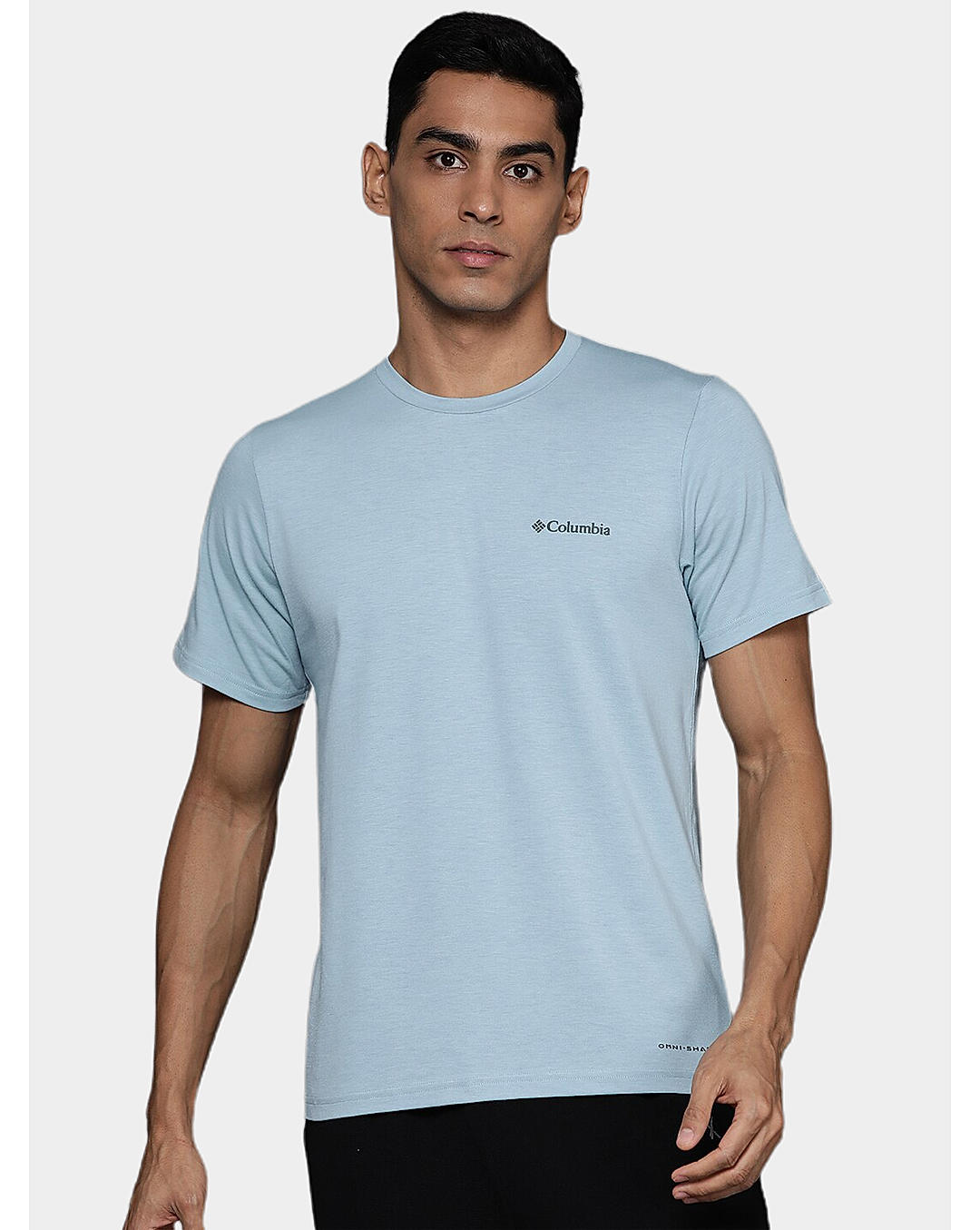 Columbia Mens Blue Omni-Wick Mens Sun Trek Short Sleeve Tshirt