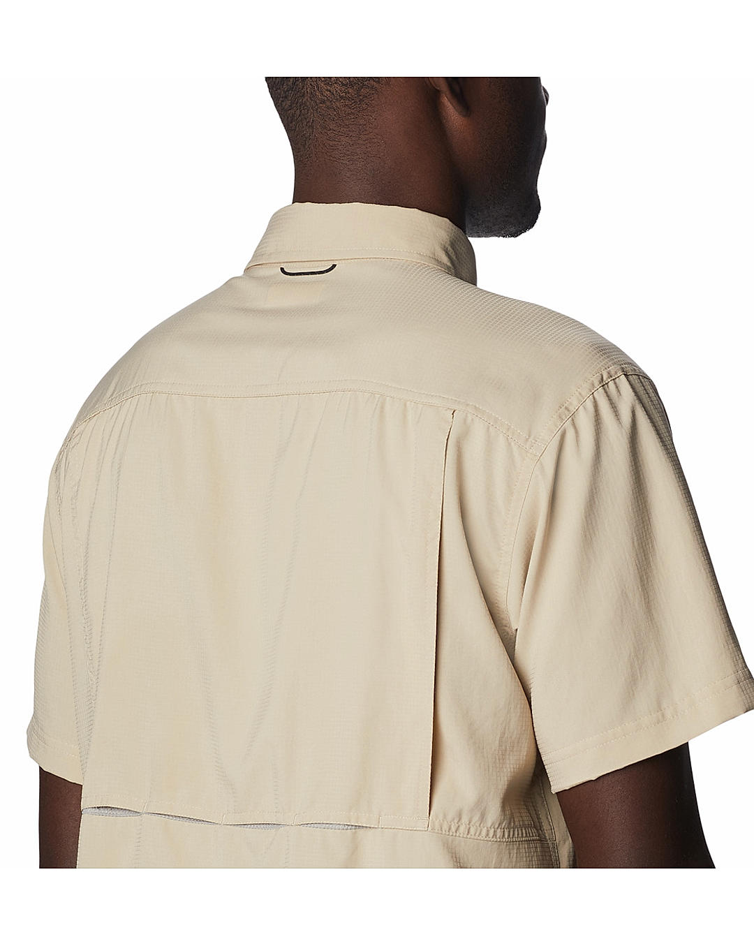 Columbia Mens Beige Omni-Shade Silver Ridge Utility Lite Short Sleeve Shirt