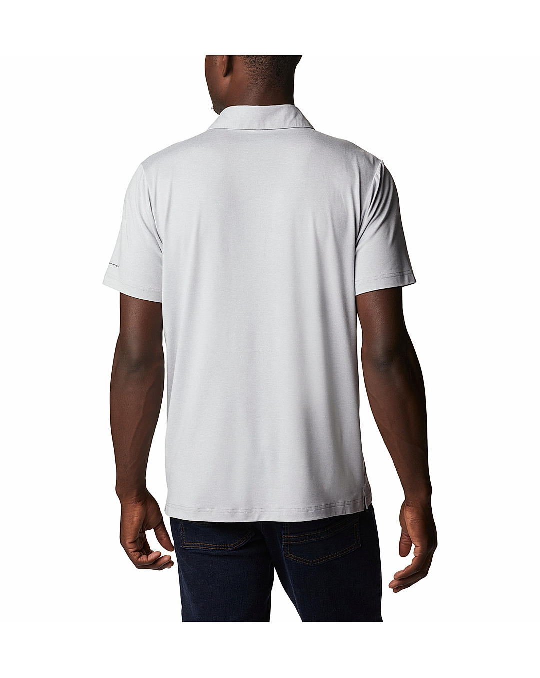 Columbia Mens Grey Omni-Wick Tech Trail Novelty Polo Tshirt