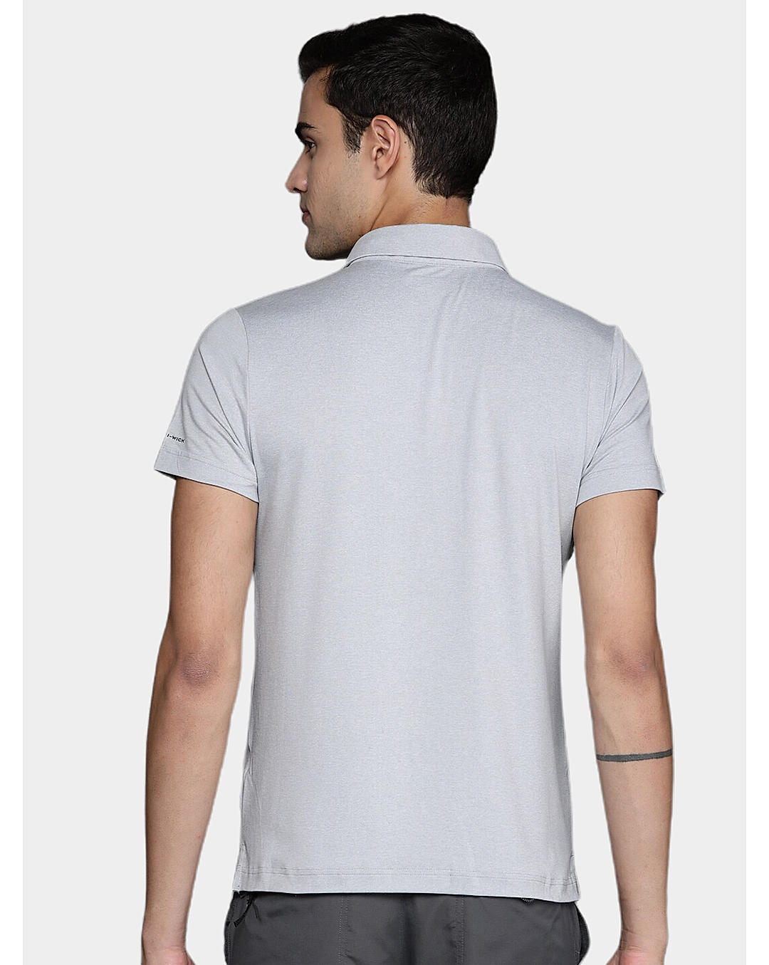 Columbia Mens Grey Omni-Wick Tech Trail Novelty Polo Tshirt