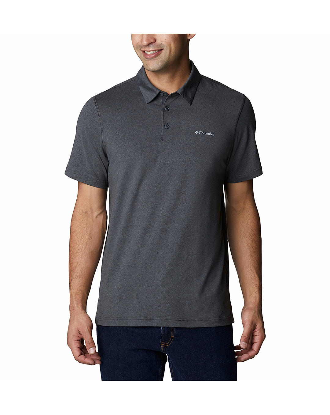 Columbia Mens Black Omni-Wick Tech Trail Polo Tshirt