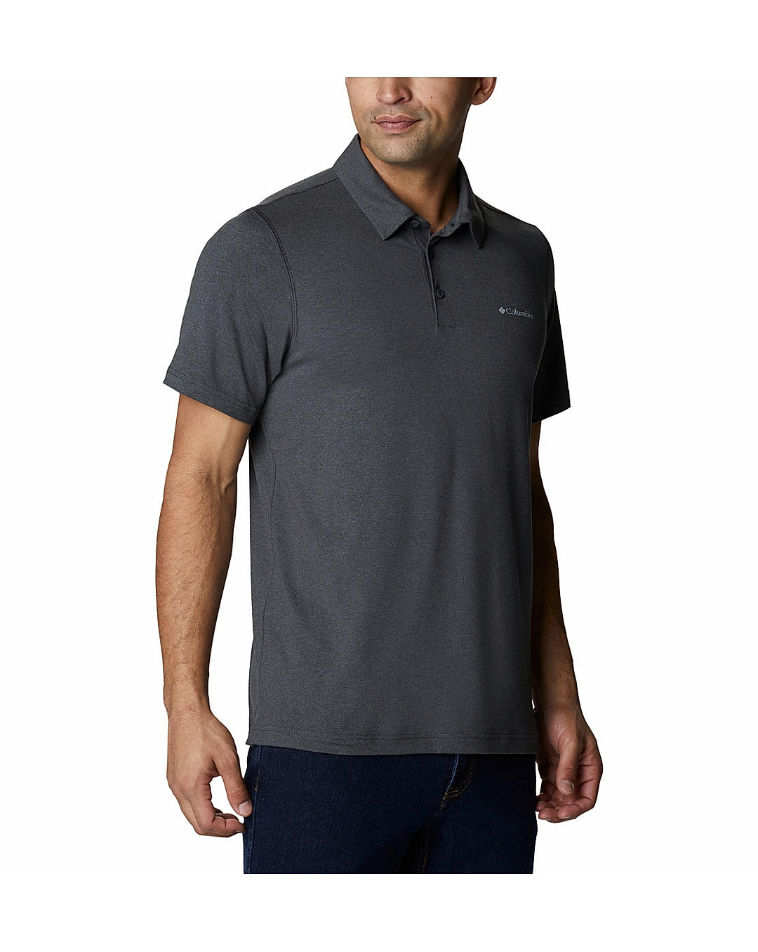 Columbia Mens Black Omni-Wick Tech Trail Polo Tshirt