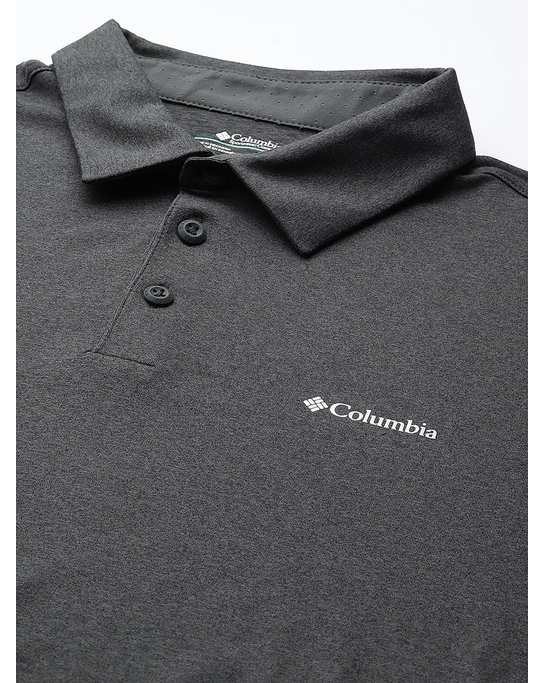 Columbia Mens Black Omni-Wick Tech Trail Polo Tshirt