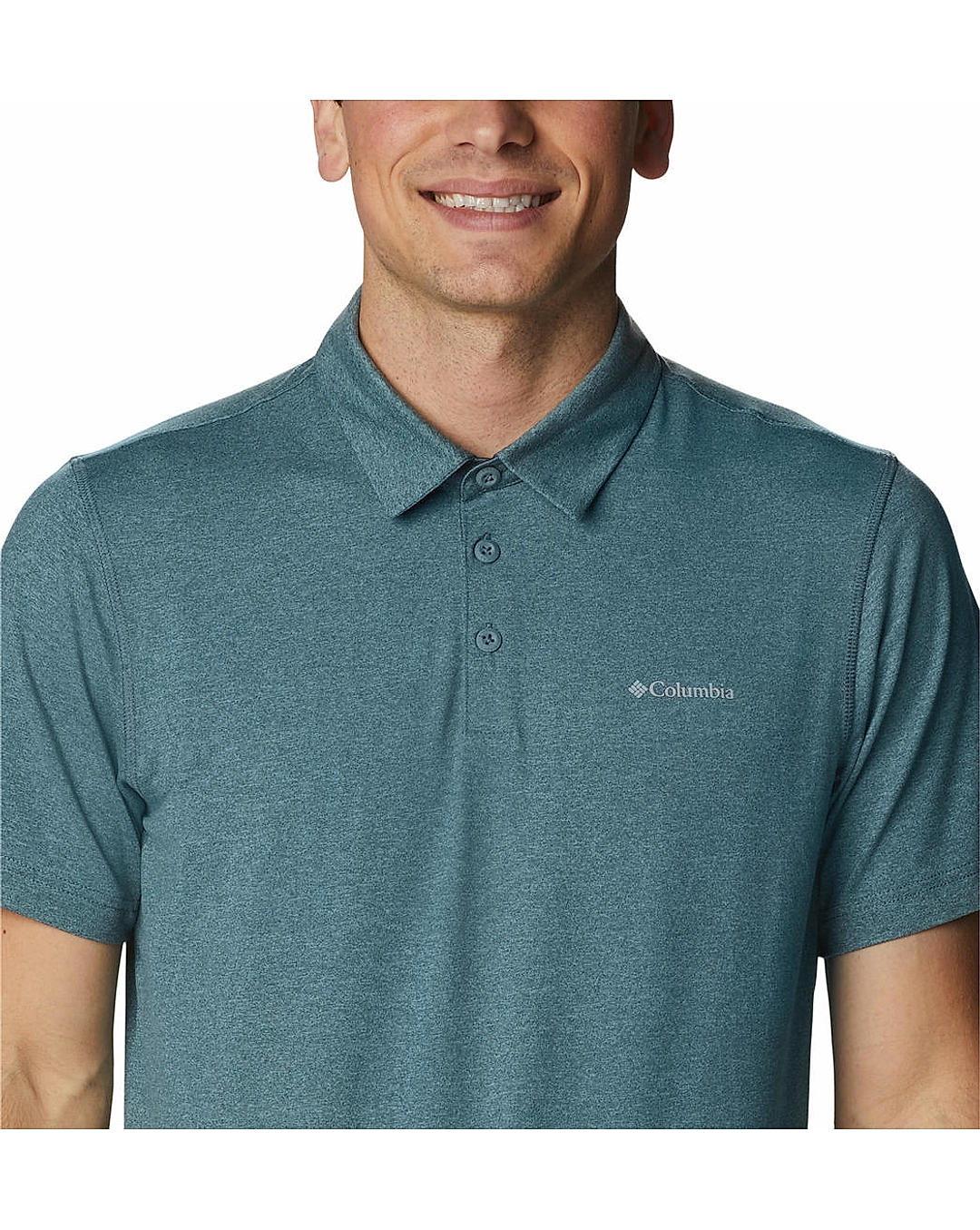 Columbia Mens Green Omni-Wick Tech Trail Polo Tshirt