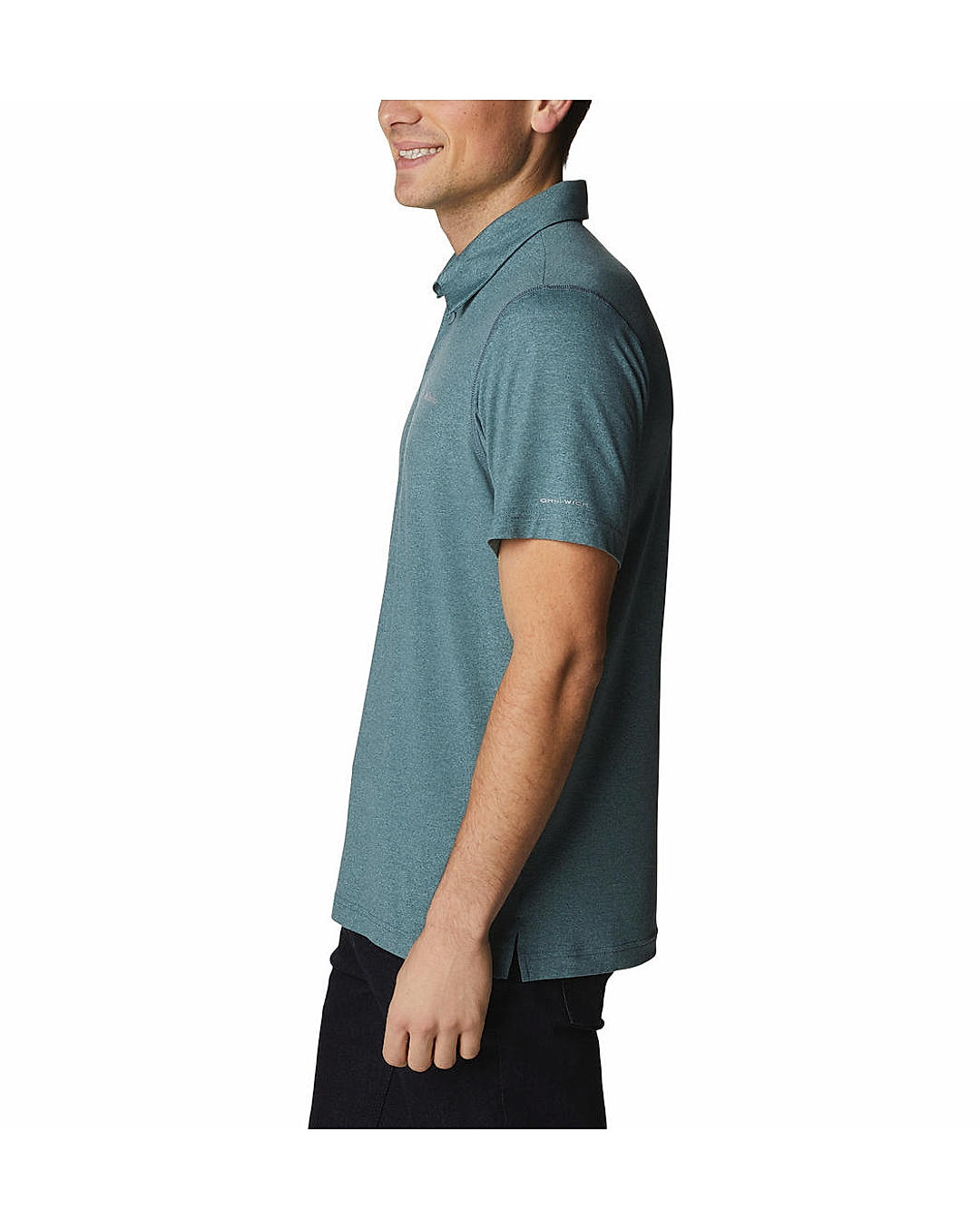 Columbia Mens Green Omni-Wick Tech Trail Polo Tshirt