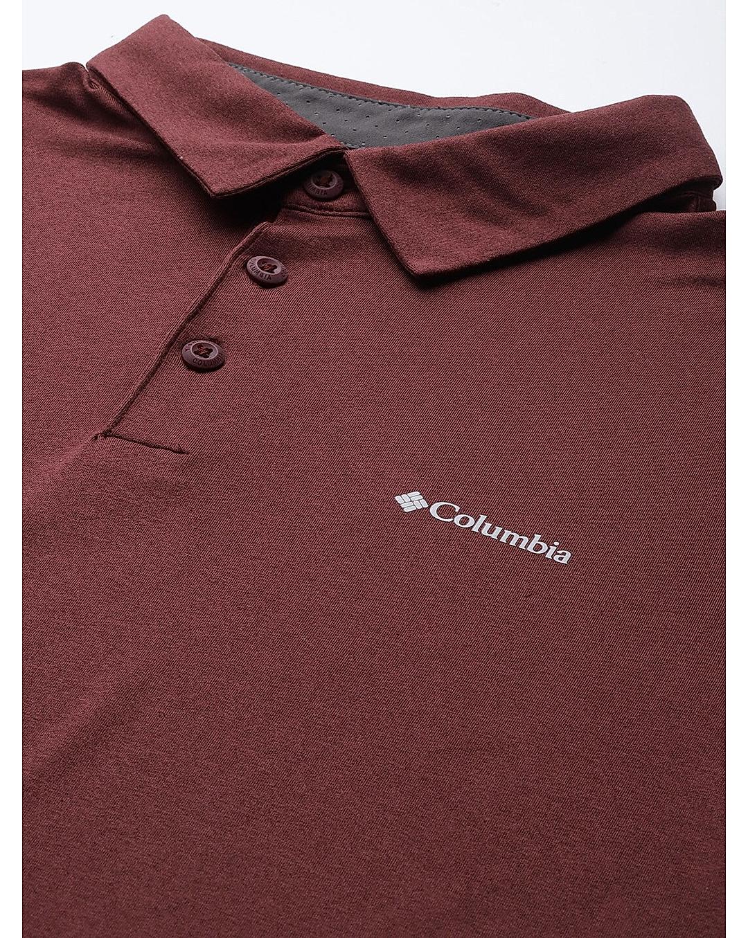 Columbia Mens Brown Omni-Wick Tech Trail Polo Tshirt
