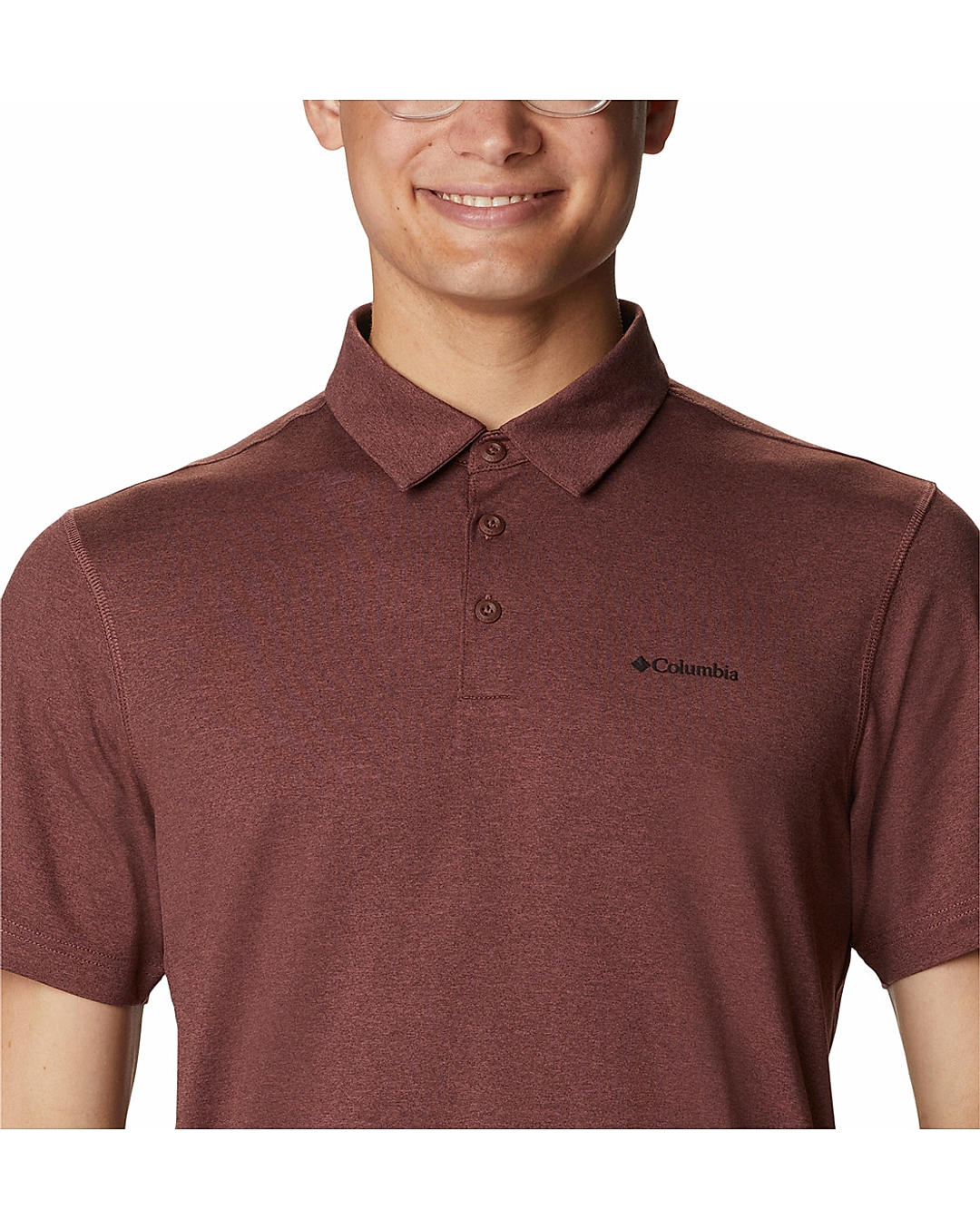 Columbia Mens Brown Omni-Wick Tech Trail Polo Tshirt