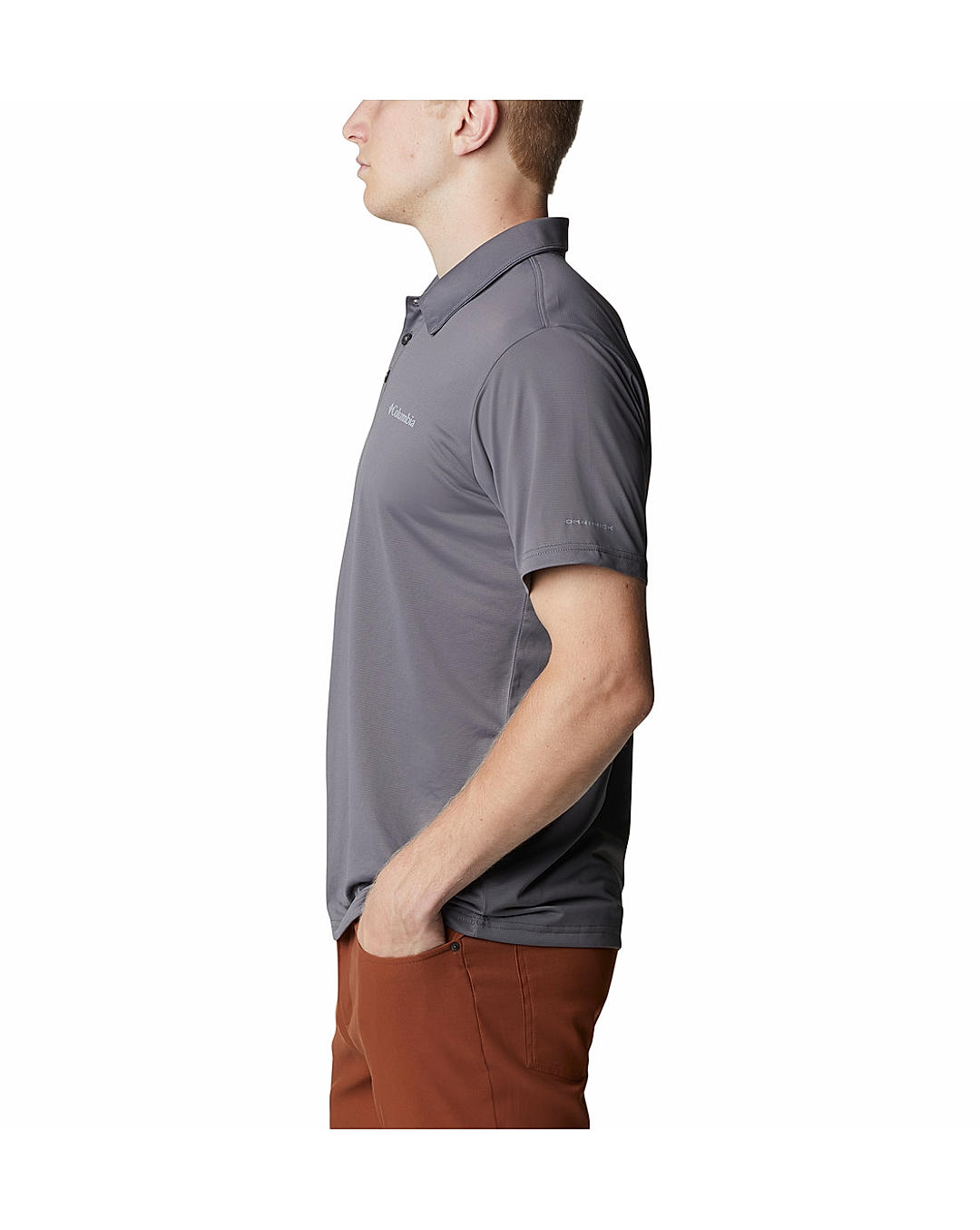 Columbia Mens Grey Omni-Wick Columbia Hike Polo Tshirt