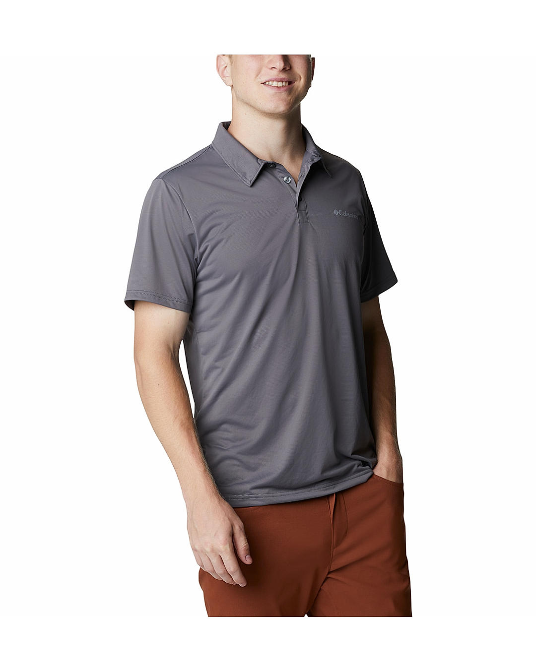 Columbia Mens Grey Omni-Wick Columbia Hike Polo Tshirt