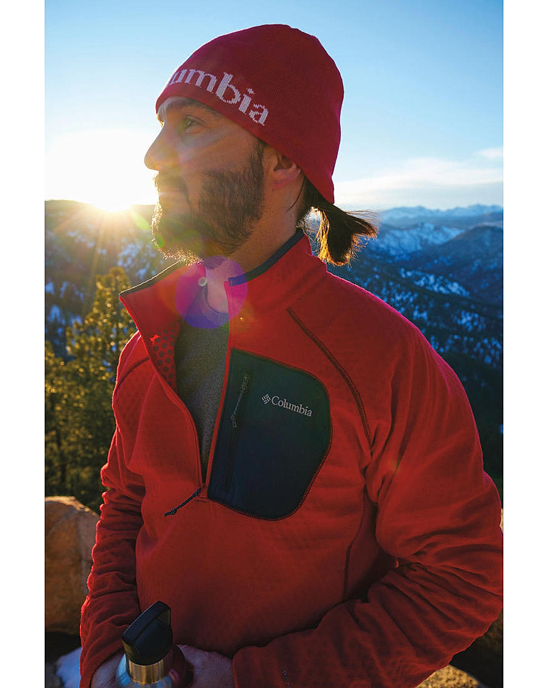 Columbia Mens Red Omni-Heat Helix M Outdoor Tracks Full Zip Fleece Jacket