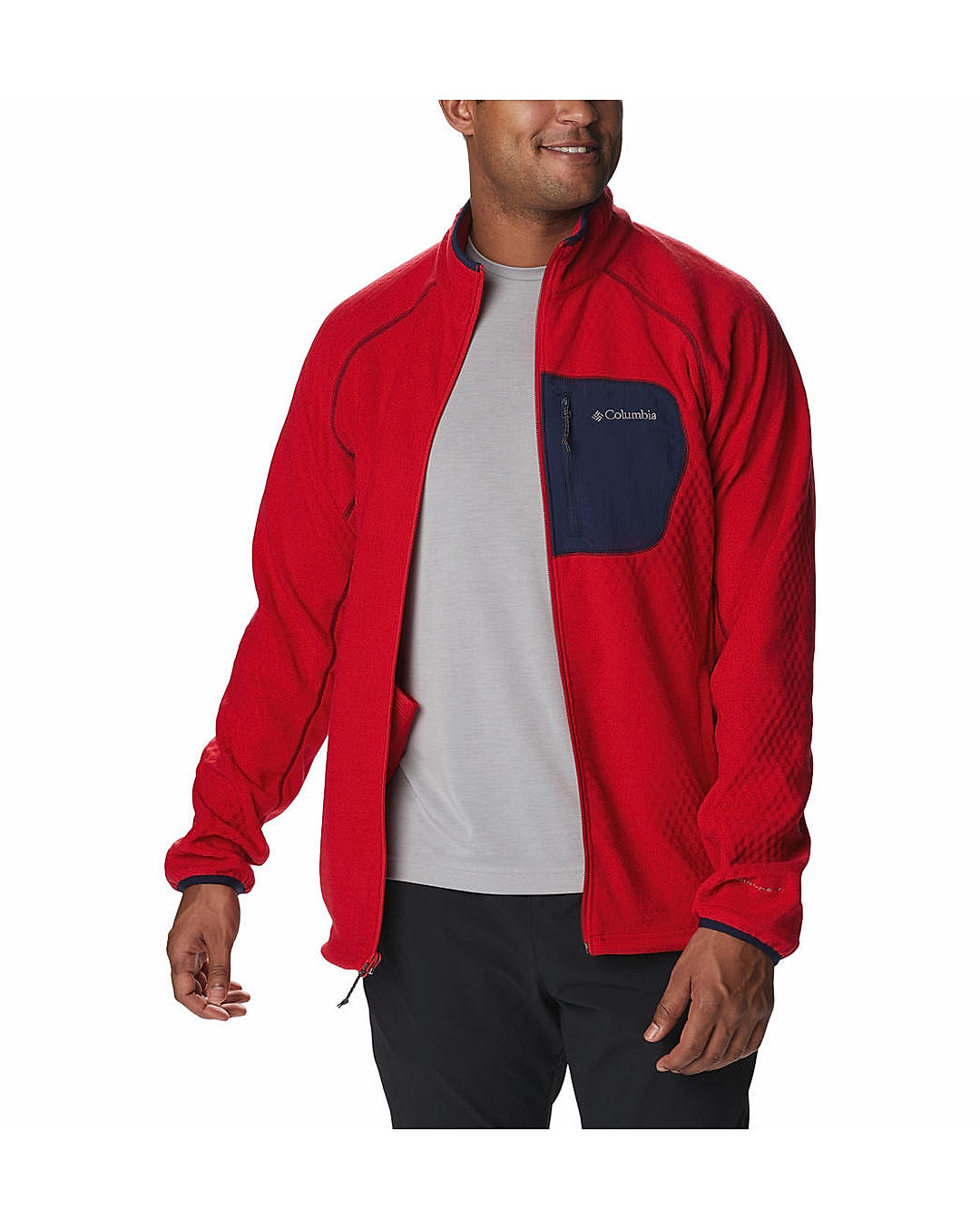 Men's columbia red fleece jacket shop