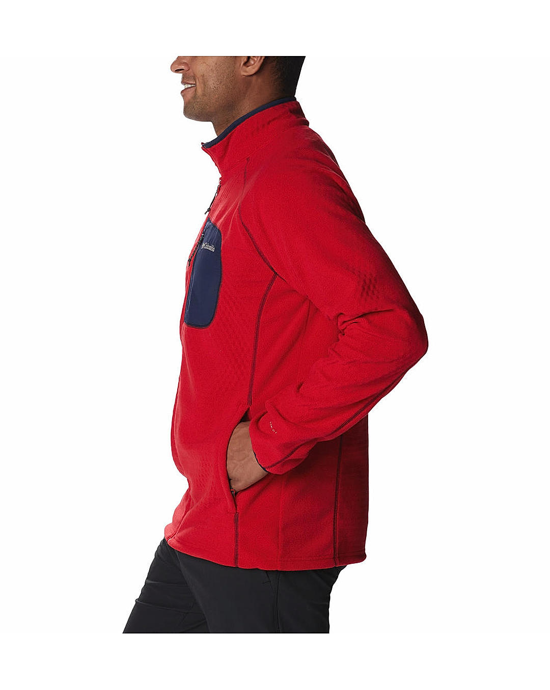Columbia Mens Red Omni-Heat Helix M Outdoor Tracks Full Zip Fleece Jacket