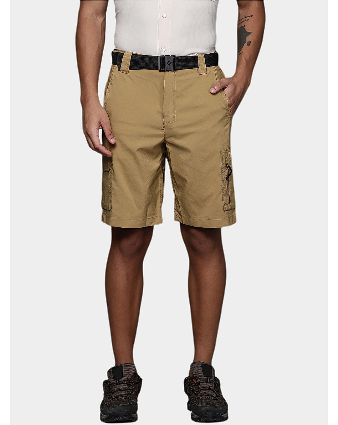 Columbia Mens Beige Omni-Shade Silver Ridge Utility Cargo Short