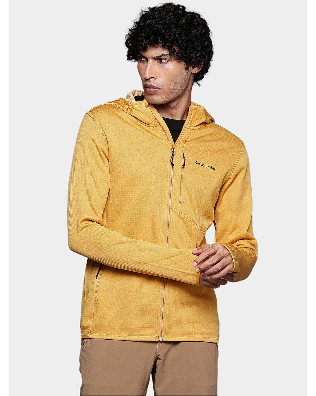 Columbia Mens Yellow Omni-Wick Park View Full Zip Fleece Jacket
