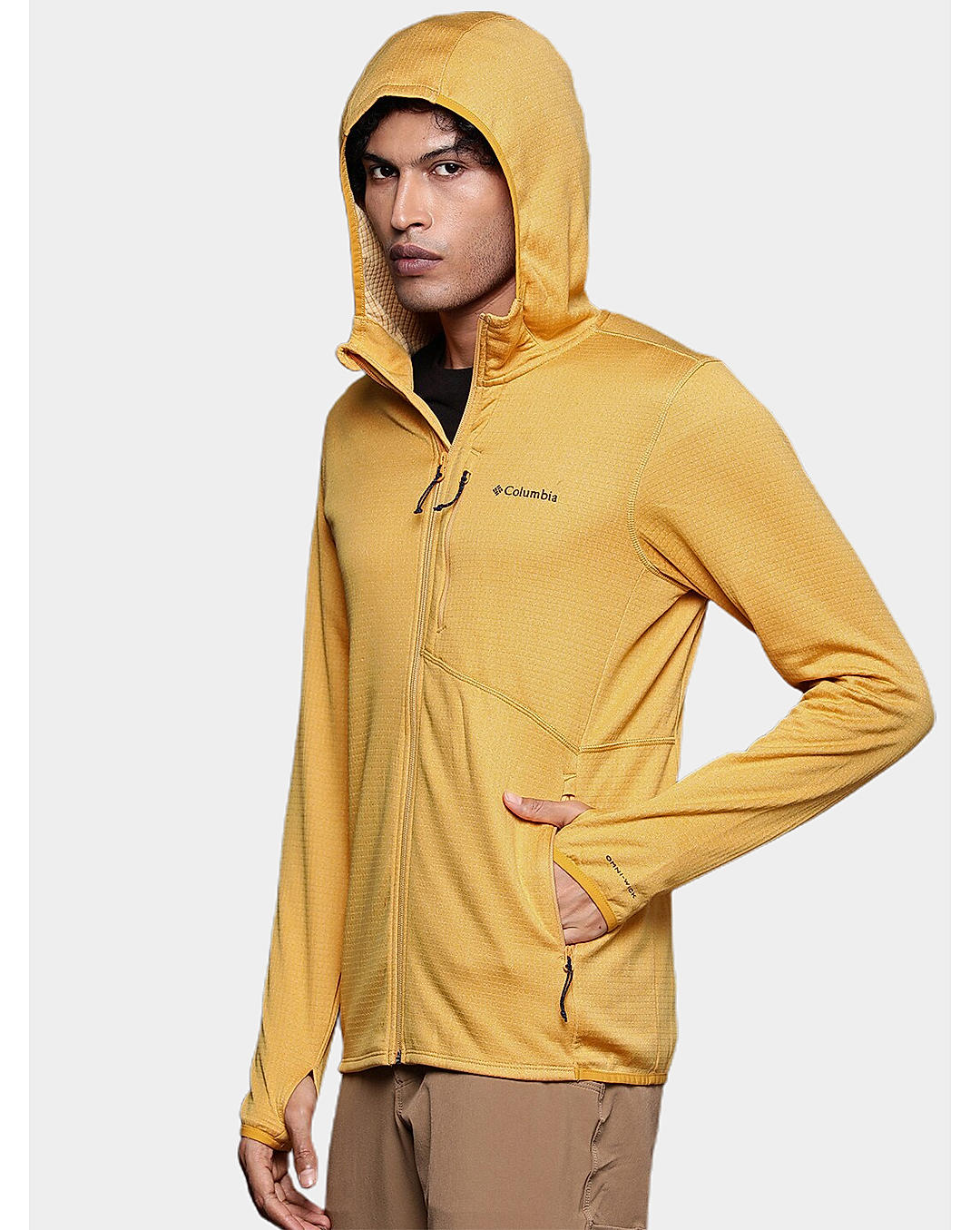 Columbia Mens Yellow Omni-Wick Park View Full Zip Fleece Jacket