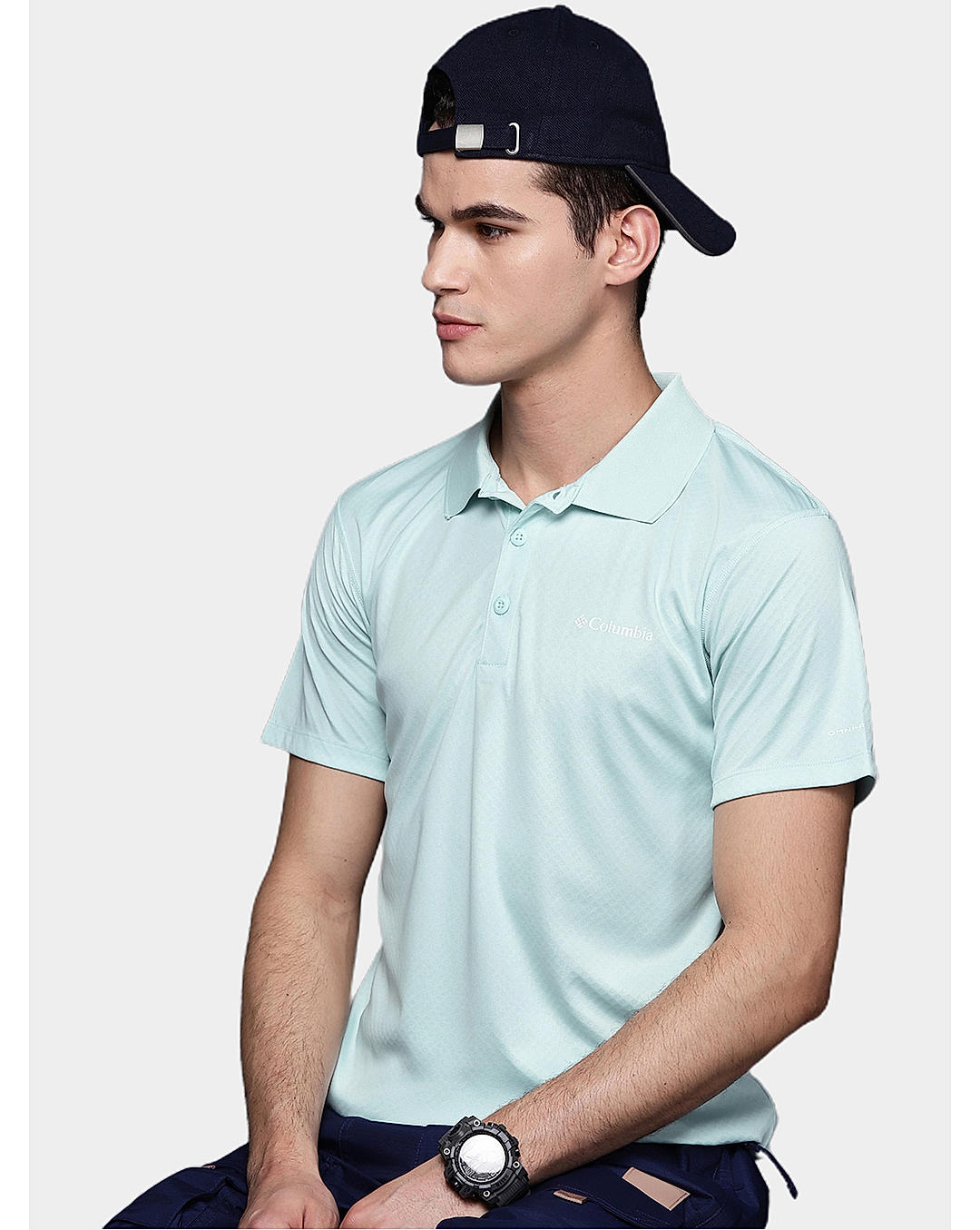 Columbia Mens Blue Omni-Freeze Zero Rules  Polo Tshirt