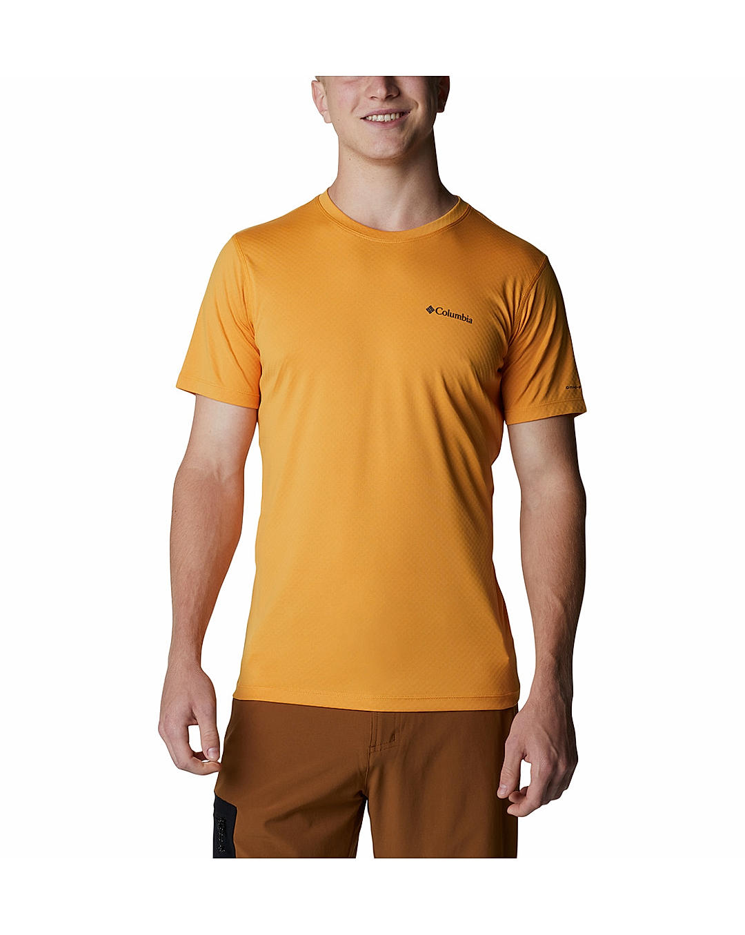 Columbia Mens Yellow Omni-Freeze Zero Rules Short Sleeve Tshirt