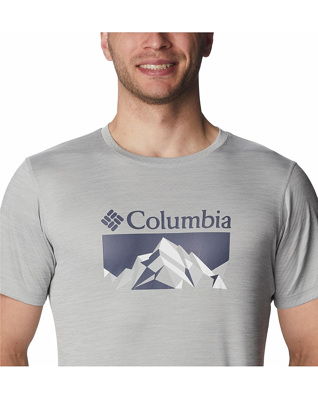Columbia Mens Grey Omni-Freeze Zero Rules Short Sleeve Graphic Tshirt
