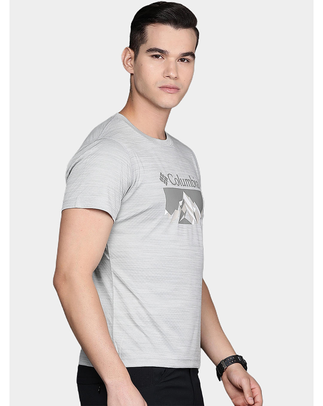 Columbia Mens Grey Omni-Freeze Zero Rules Short Sleeve Graphic Tshirt