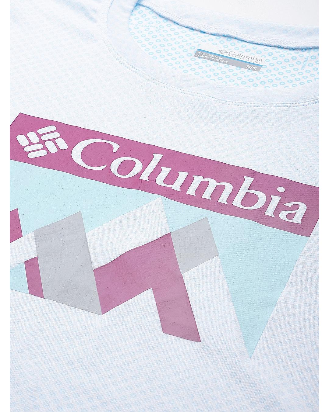 Columbia Mens White Omni-Freeze Zero Rules Short Sleeve Graphic Tshirt