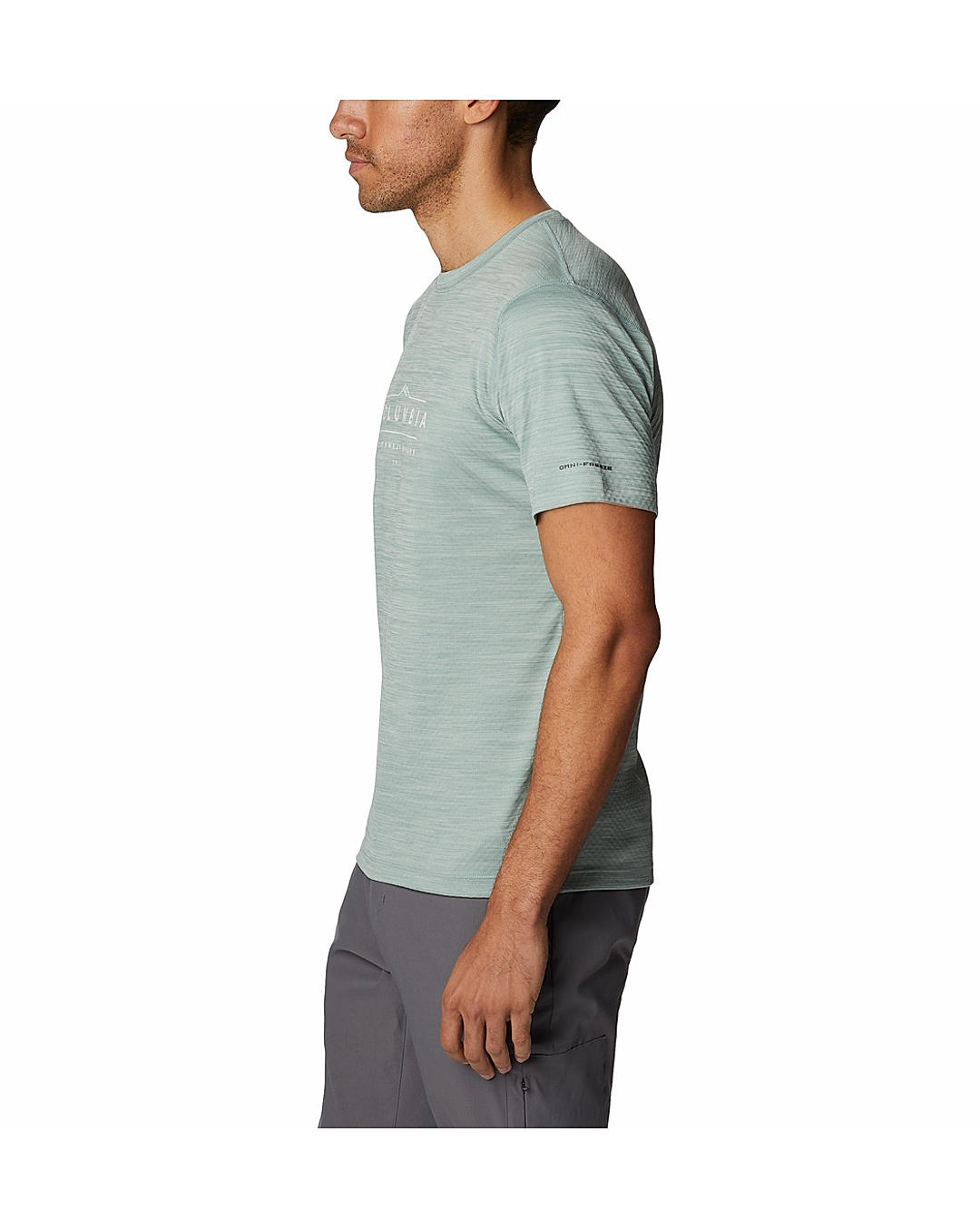 Columbia Mens Green Omni-Freeze Zero Rules Short Sleeve Graphic Tshirt