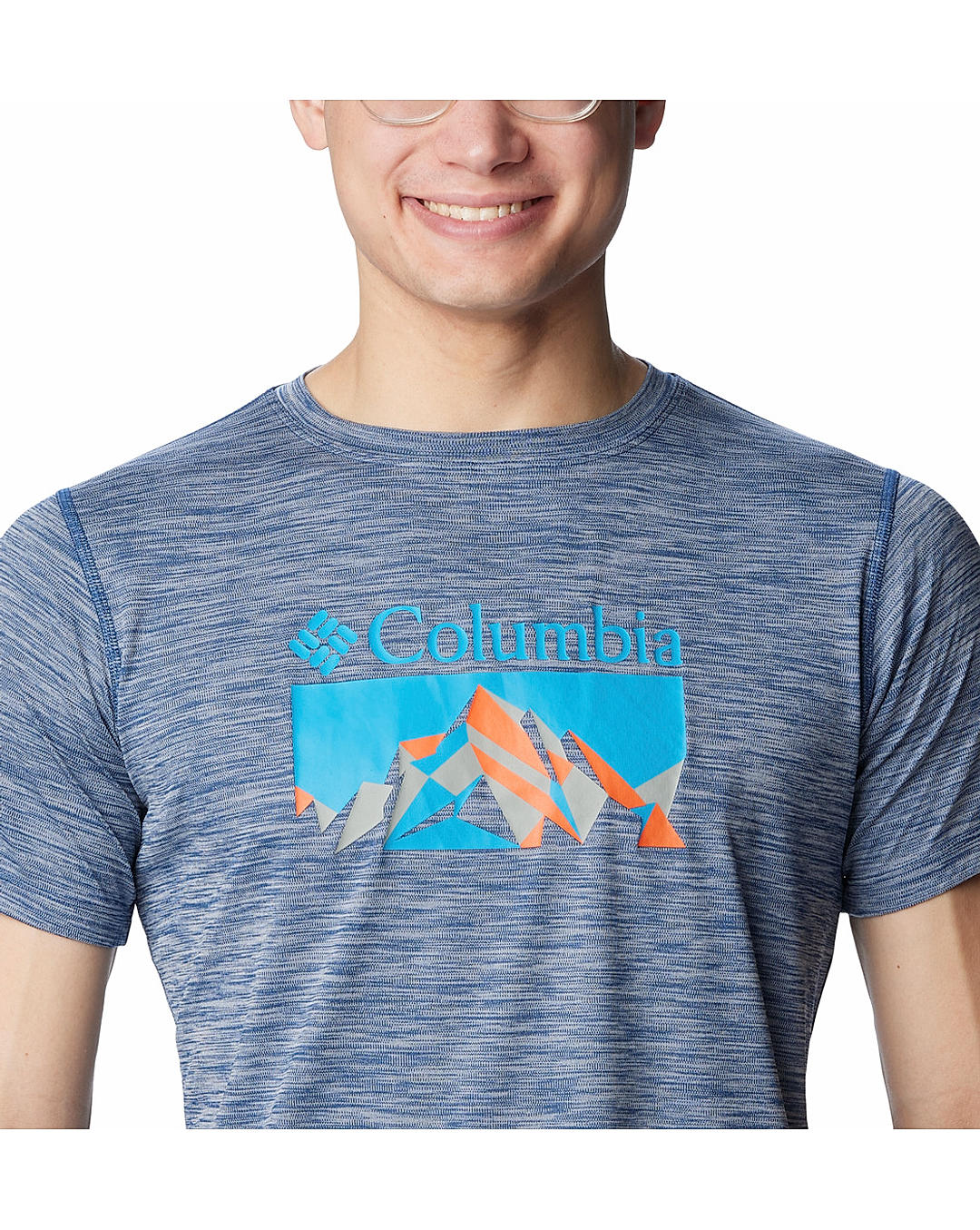Columbia Mens Blue Omni-Freeze Zero Rules Short Sleeve Graphic Tshirt