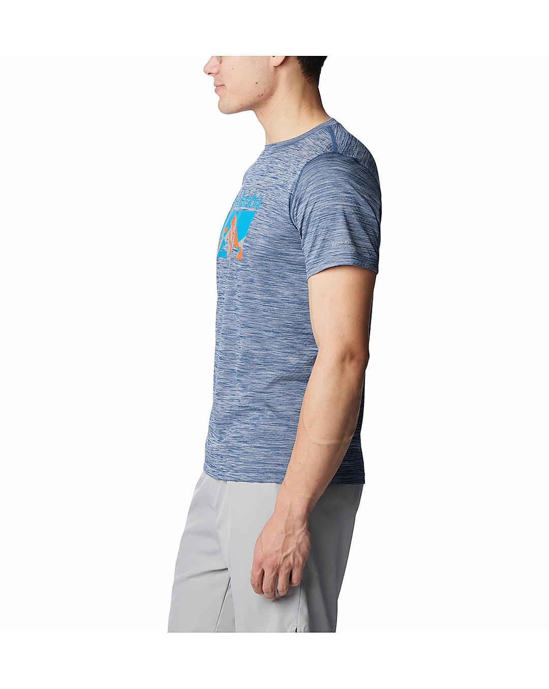 Columbia Mens Blue Omni-Freeze Zero Rules Short Sleeve Graphic Tshirt