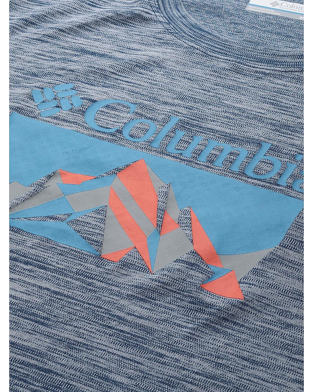 Columbia Mens Blue Omni-Freeze Zero Rules Short Sleeve Graphic Tshirt