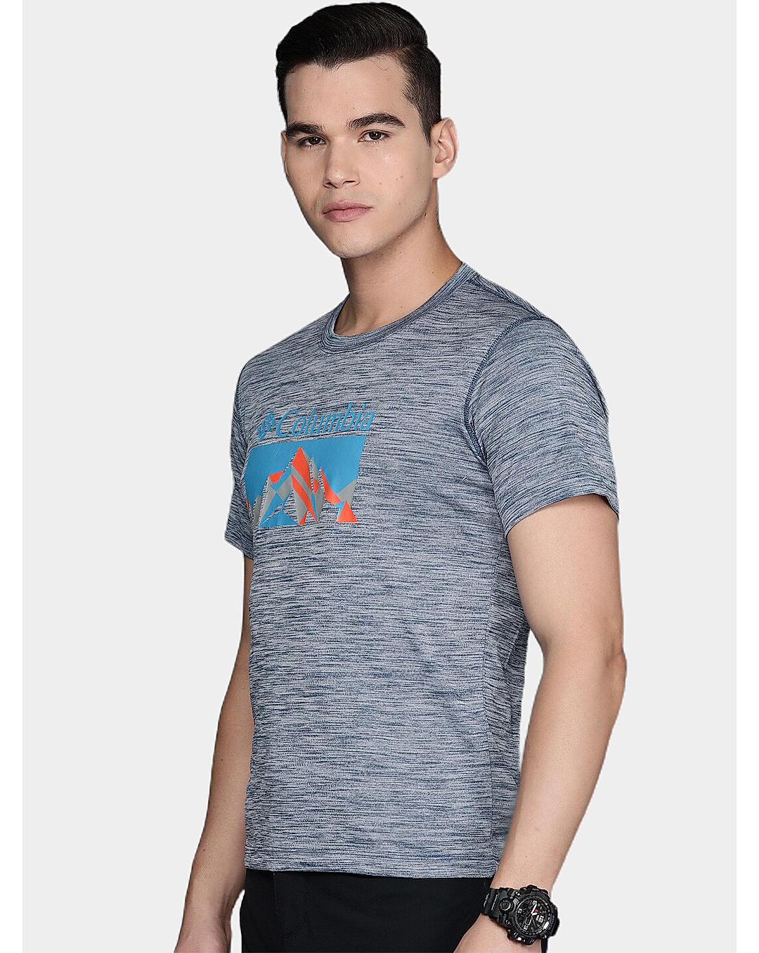 Columbia Mens Blue Omni-Freeze Zero Rules Short Sleeve Graphic Tshirt
