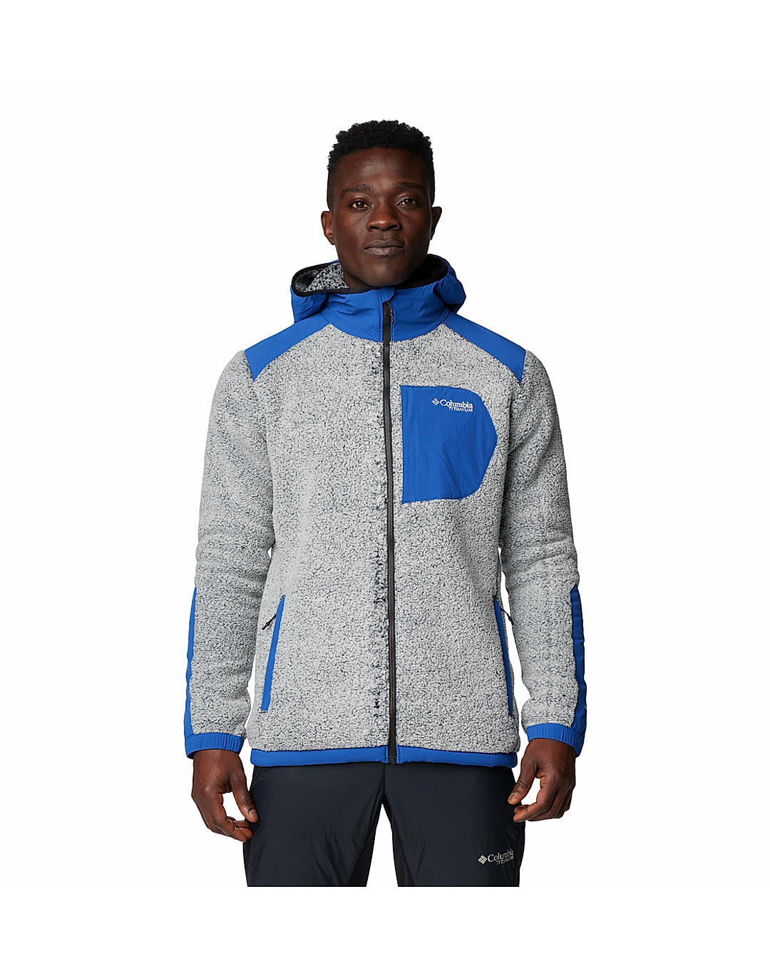 Columbia Mens Blue Omni-Heat Arctic Crest Sherpa Full Zip Fleece Jacket
