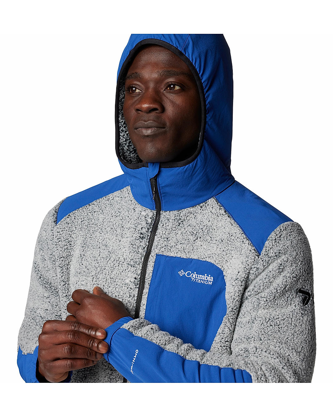 Columbia Mens Blue Omni-Heat Arctic Crest Sherpa Full Zip Fleece Jacket