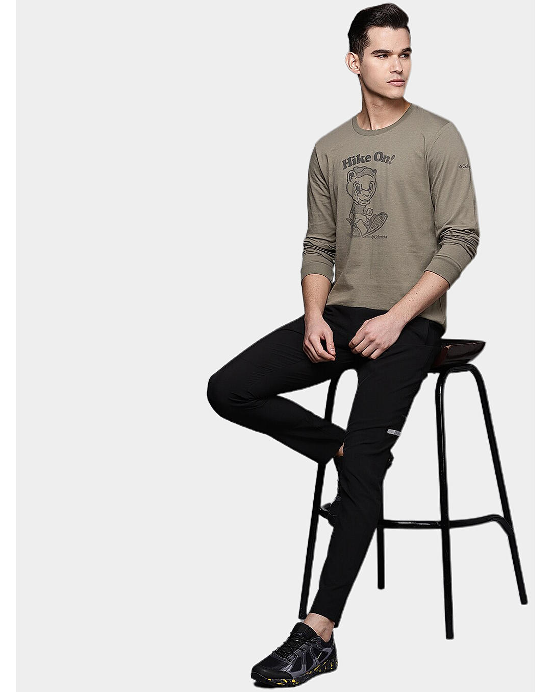 Columbia Mens Olive Apres Lifestyle Graphic Long Sleeve Tshirt