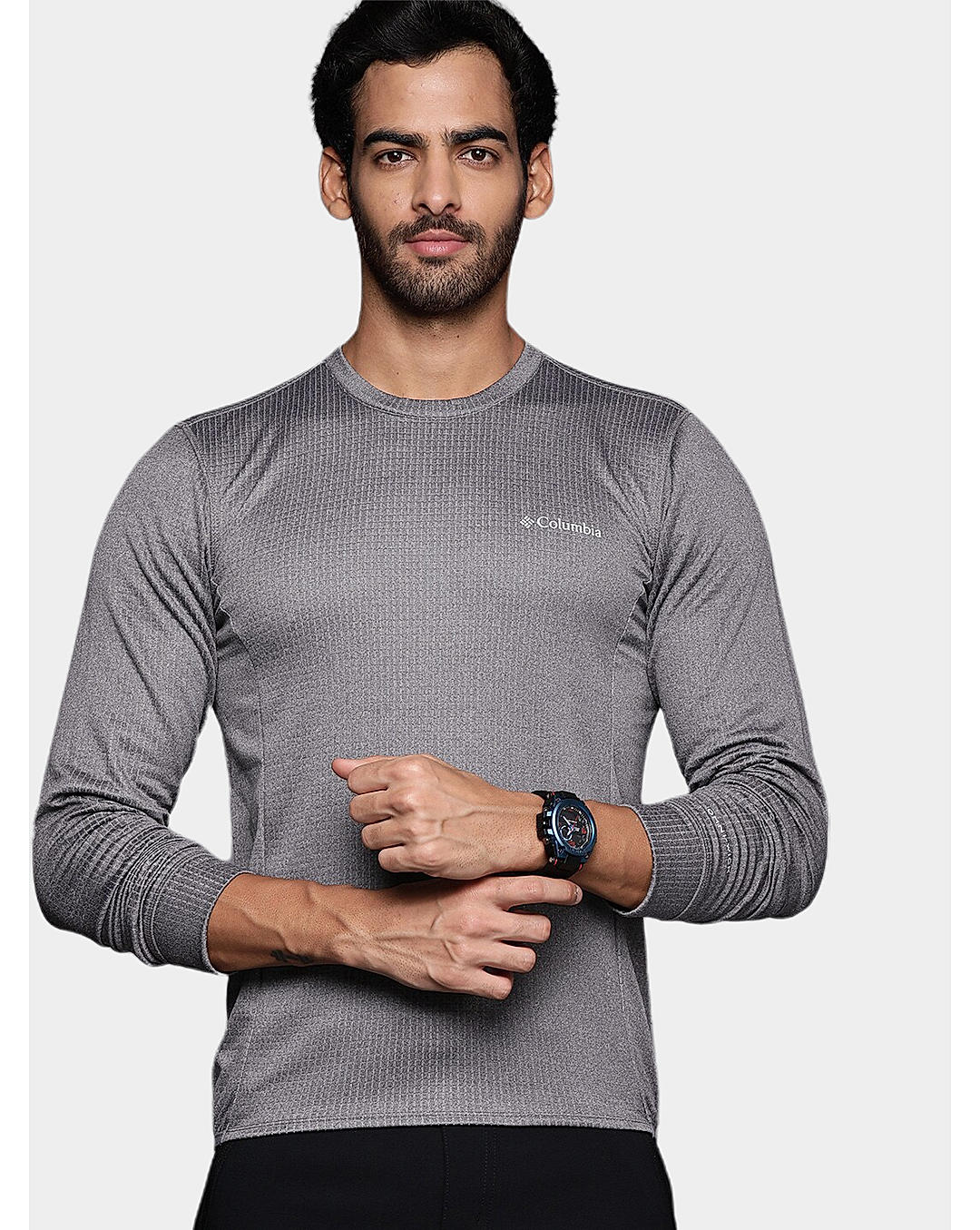 Columbia Mens Grey Omni-Wick Park View Crew Pullover