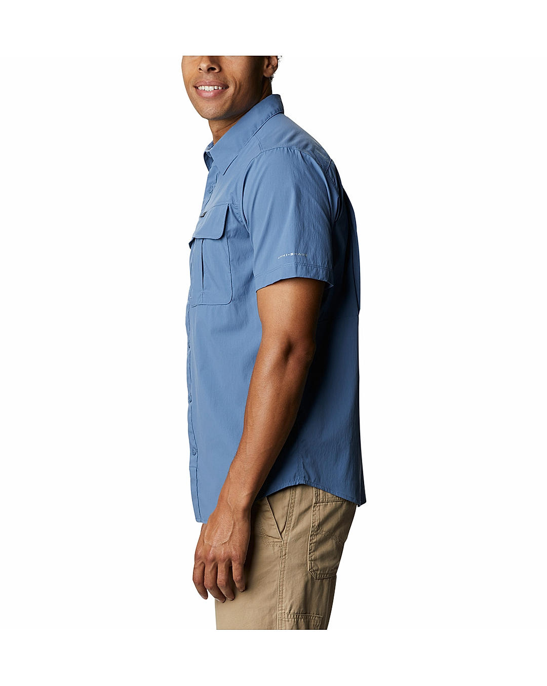Columbia Mens Blue Omni-Wick Newton Ridge Short Sleeve Shirt