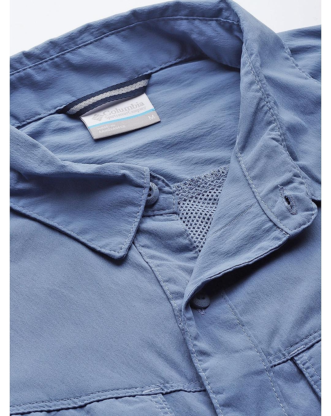 Columbia Mens Blue Omni-Wick Newton Ridge Short Sleeve Shirt