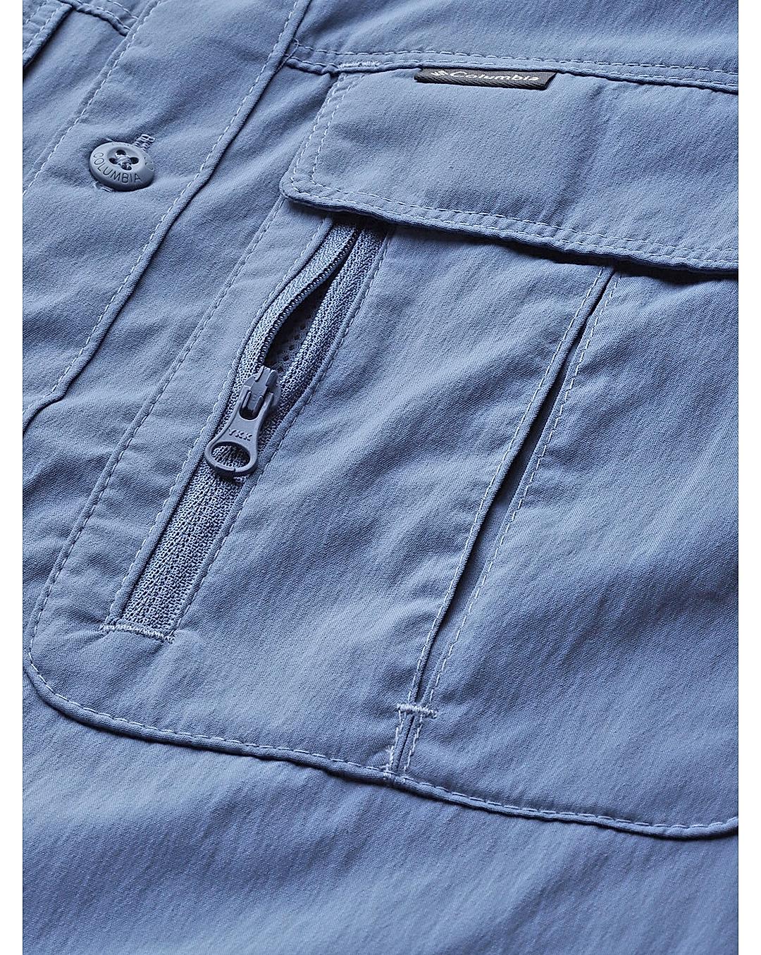Columbia Mens Blue Omni-Wick Newton Ridge Short Sleeve Shirt