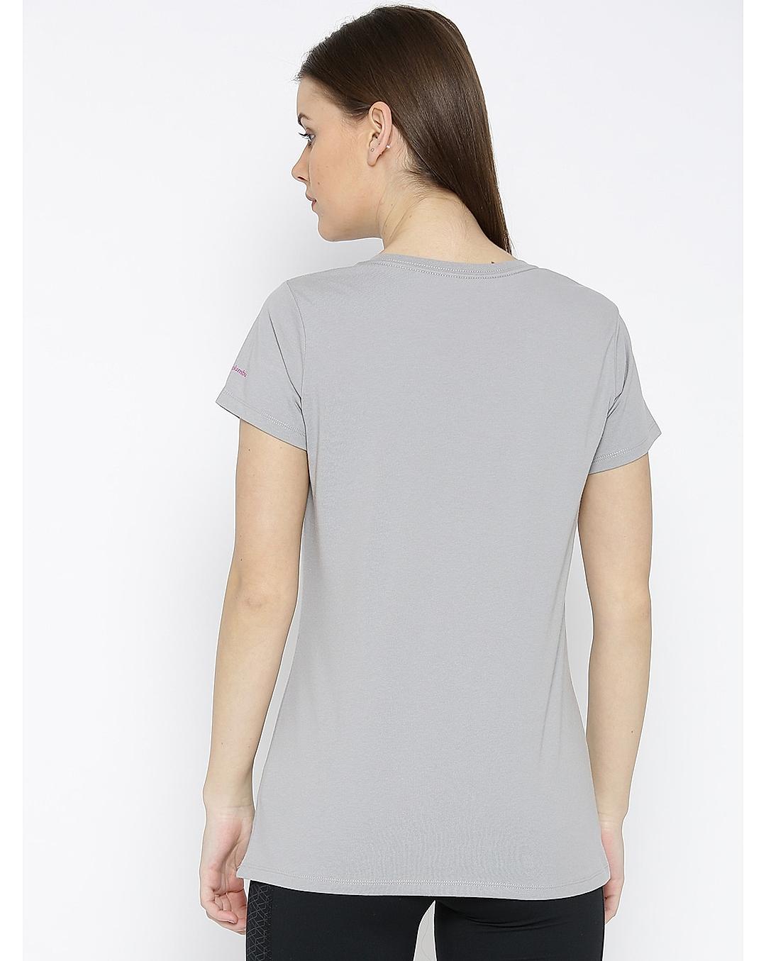 Columbia Women Grey Camp Stamp Performance T-Shirt 