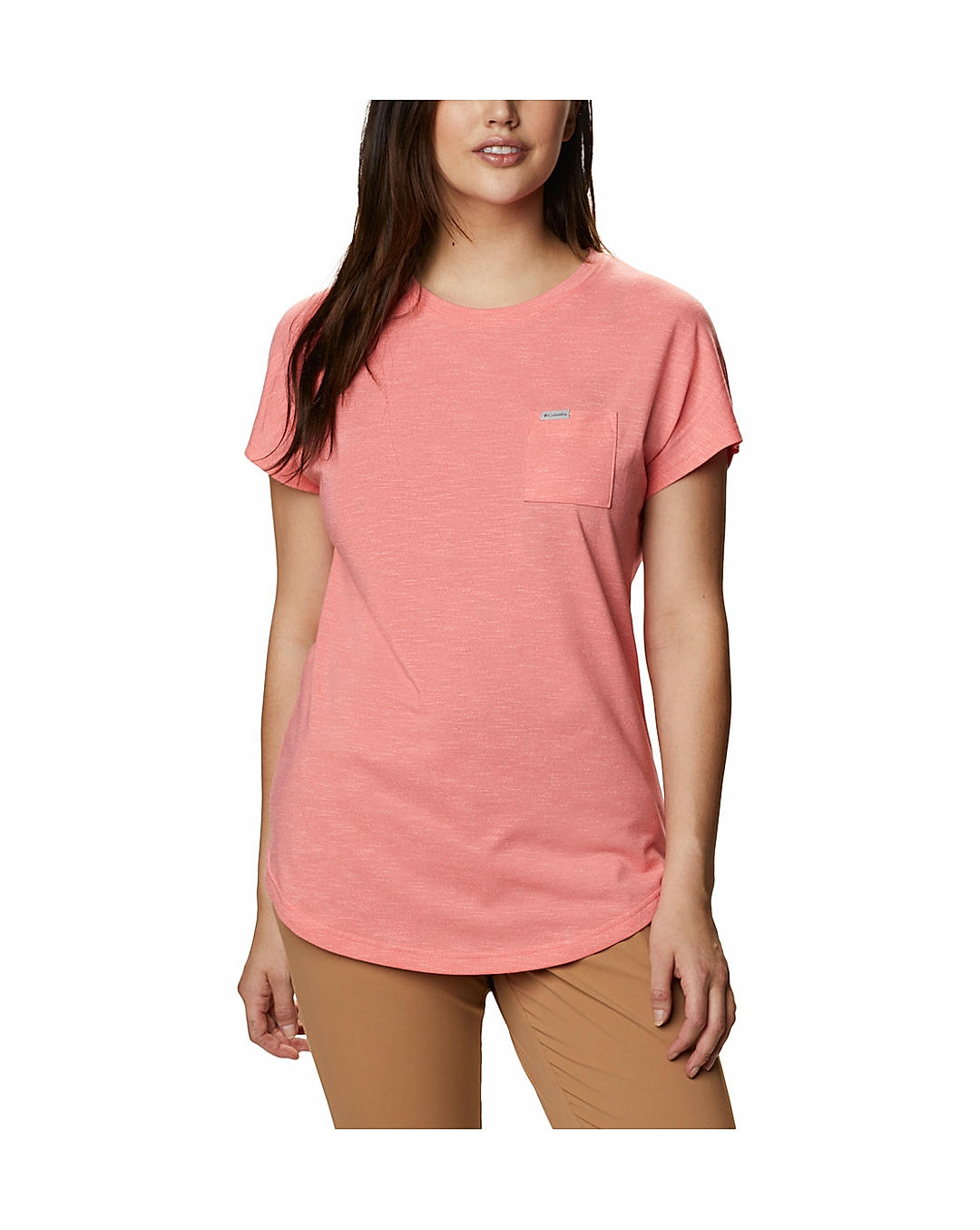 Columbia Womens Red Omni-Wick Cades Cape Tshirt