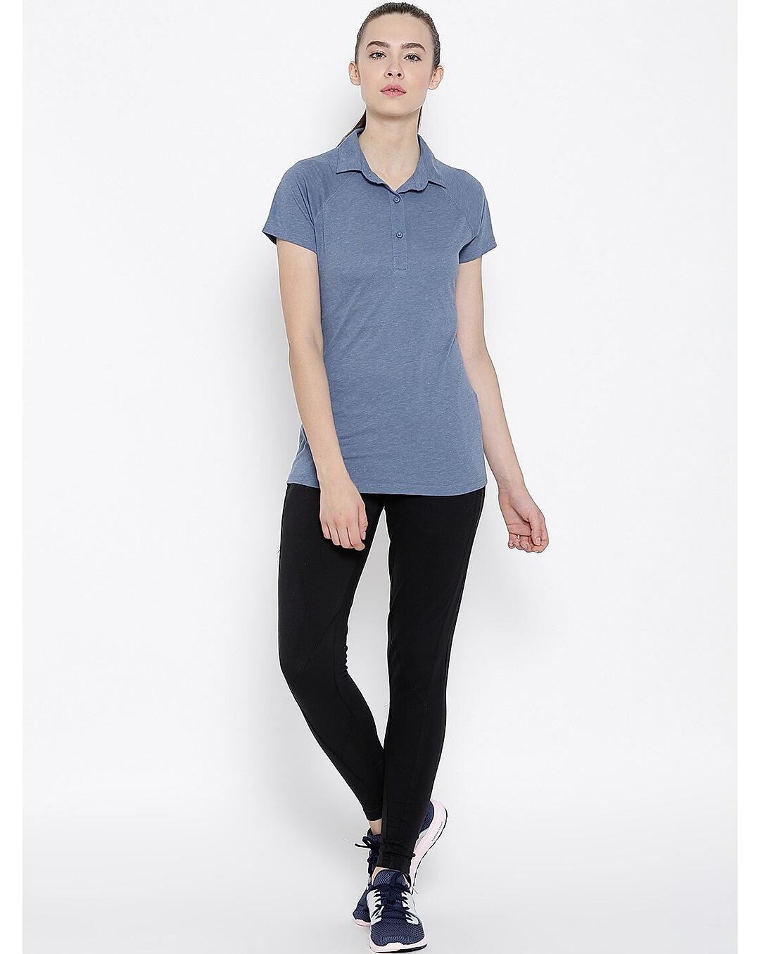 Columbia Women Blue Silver Ridge Zero Polo T-Shirt