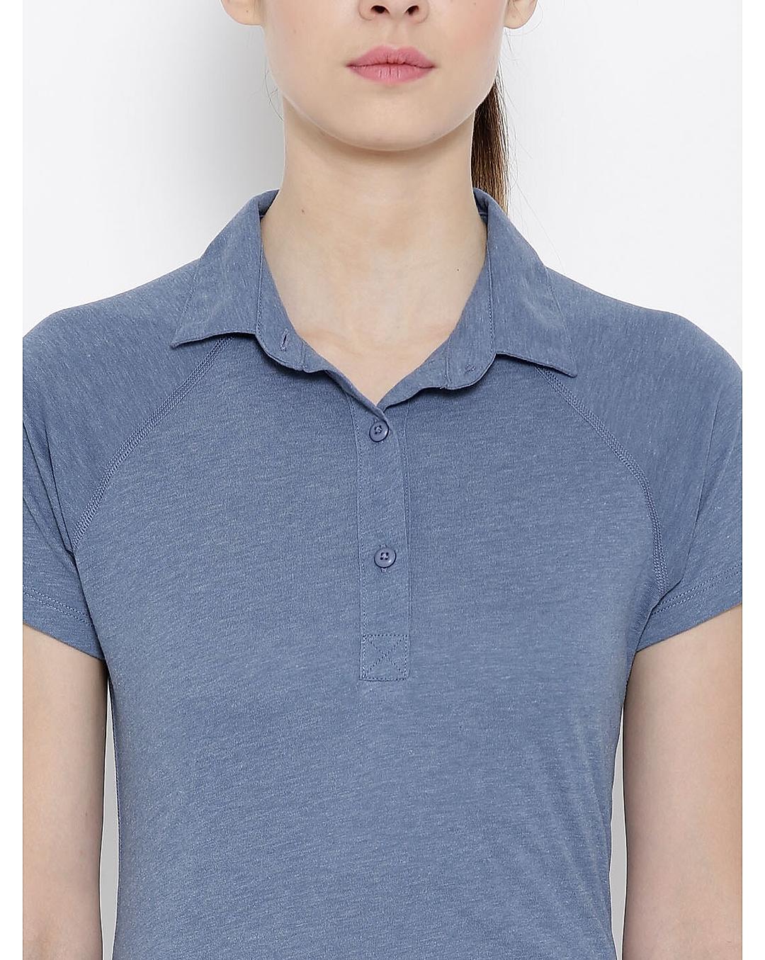 Columbia Women Blue Silver Ridge Zero Polo T-Shirt