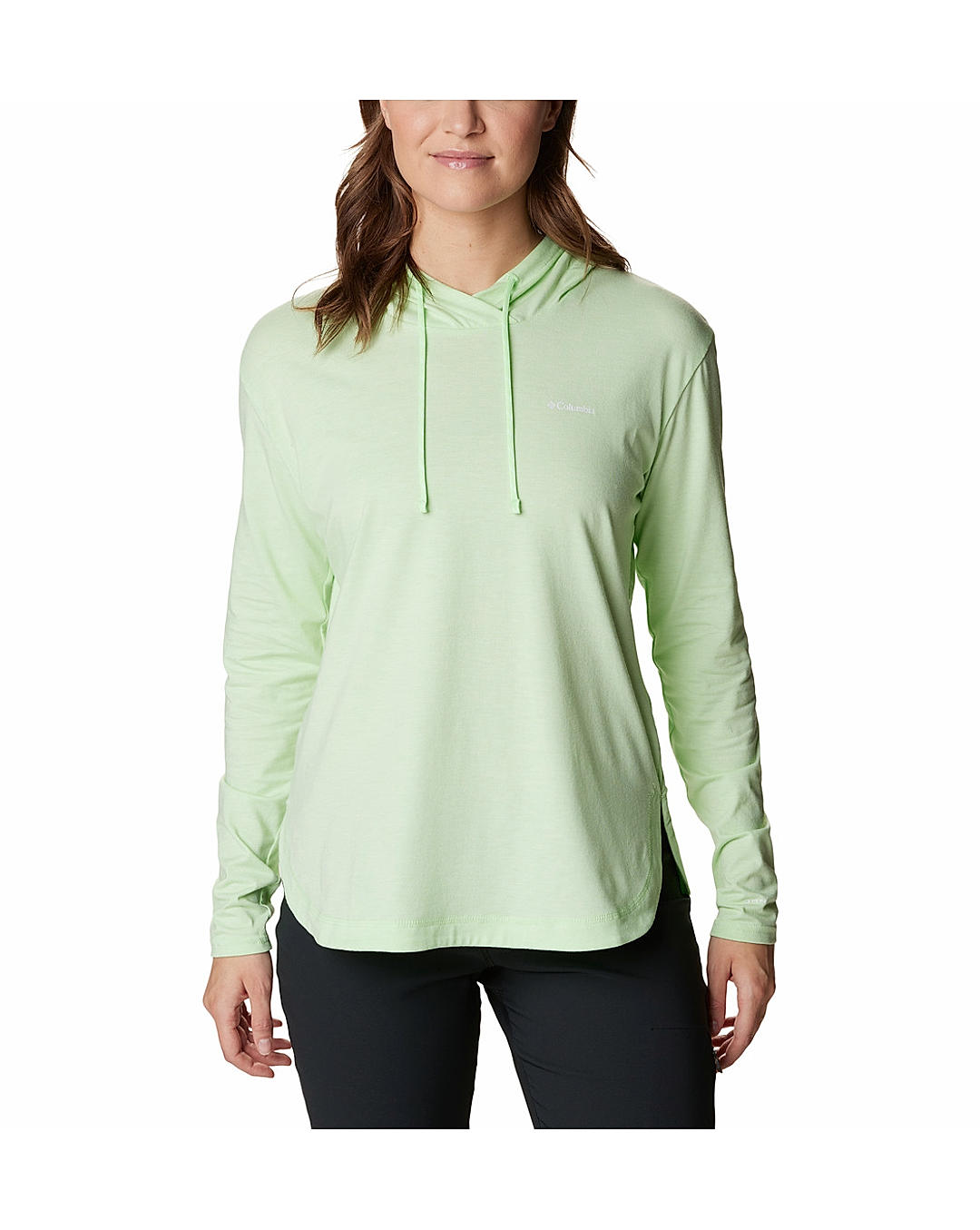Columbia Womens Green Omni-Wick Sun Trek Hooded Pullover Tshirt