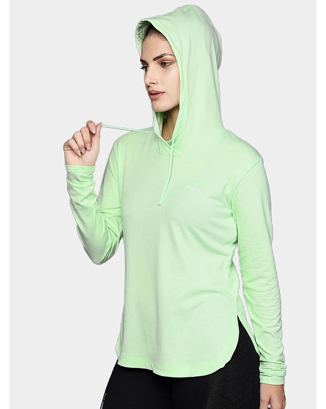 Columbia Womens Green Omni-Wick Sun Trek Hooded Pullover Tshirt