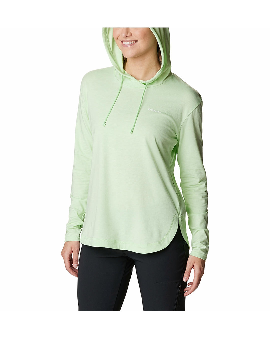 Columbia Womens Green Omni-Wick Sun Trek Hooded Pullover Tshirt