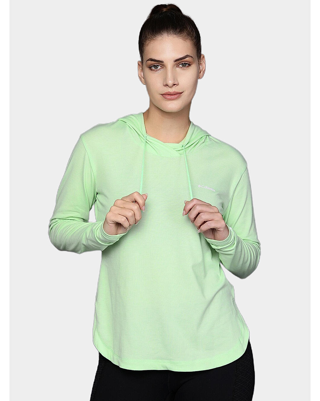 Columbia Womens Green Omni-Wick Sun Trek Hooded Pullover Tshirt