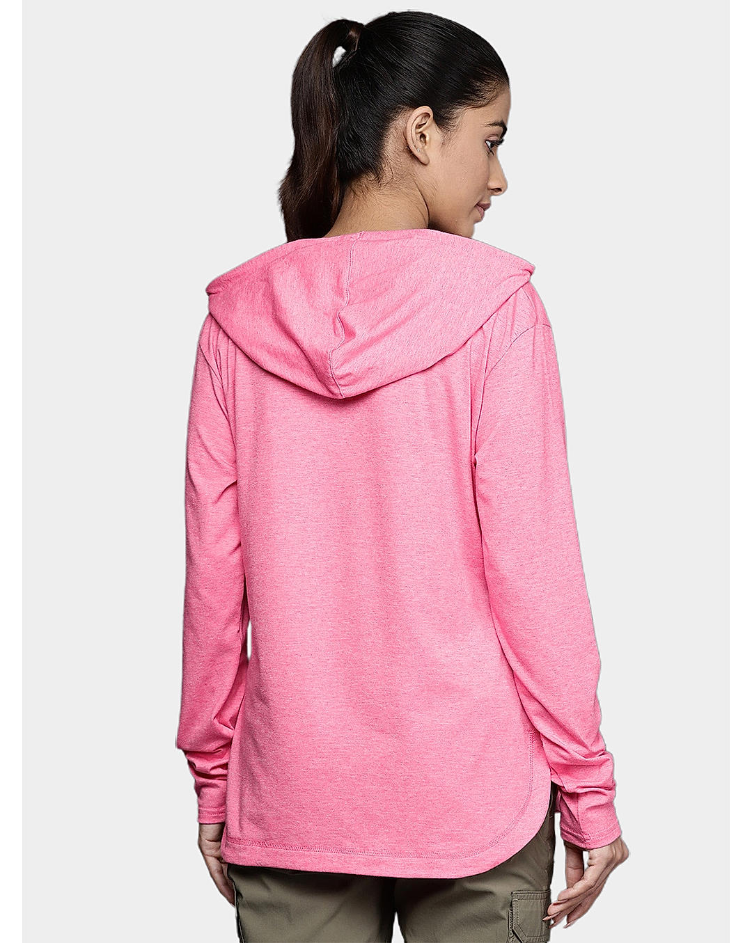 Columbia Womens Red Omni-Wick Sun Trek Hooded Pullover Tshirt