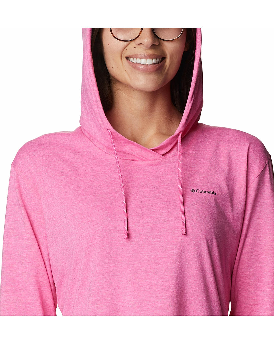 Columbia Womens Red Omni-Wick Sun Trek Hooded Pullover Tshirt