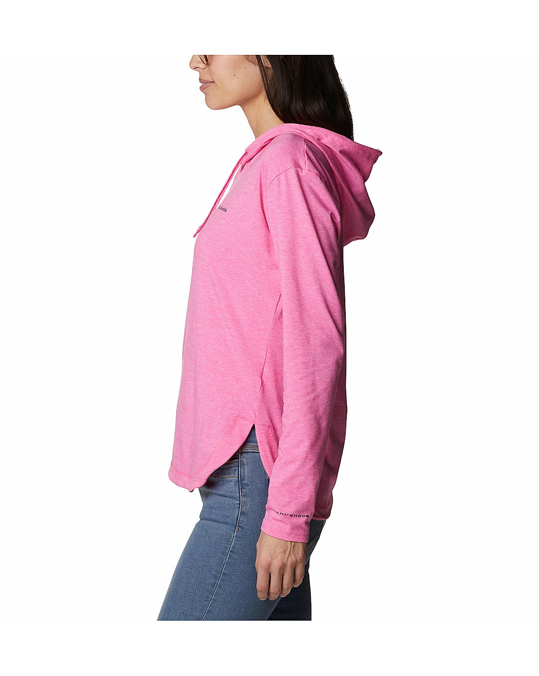 Columbia Womens Red Omni-Wick Sun Trek Hooded Pullover Tshirt