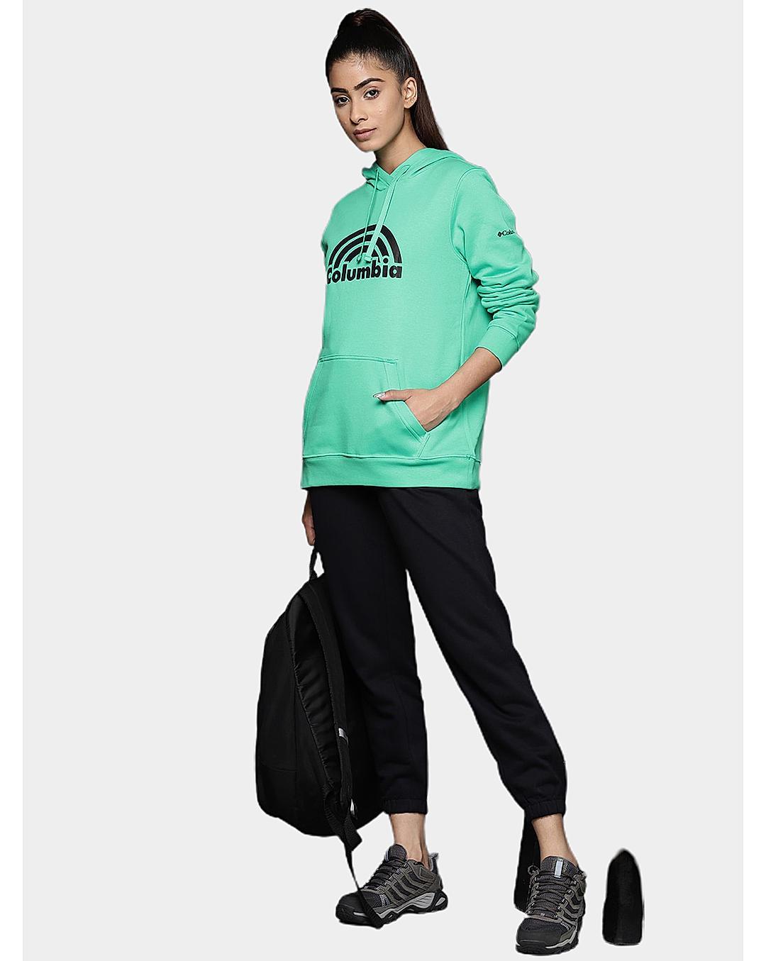 Columbia Womens Green Columbia Trek Graphic Hoodie