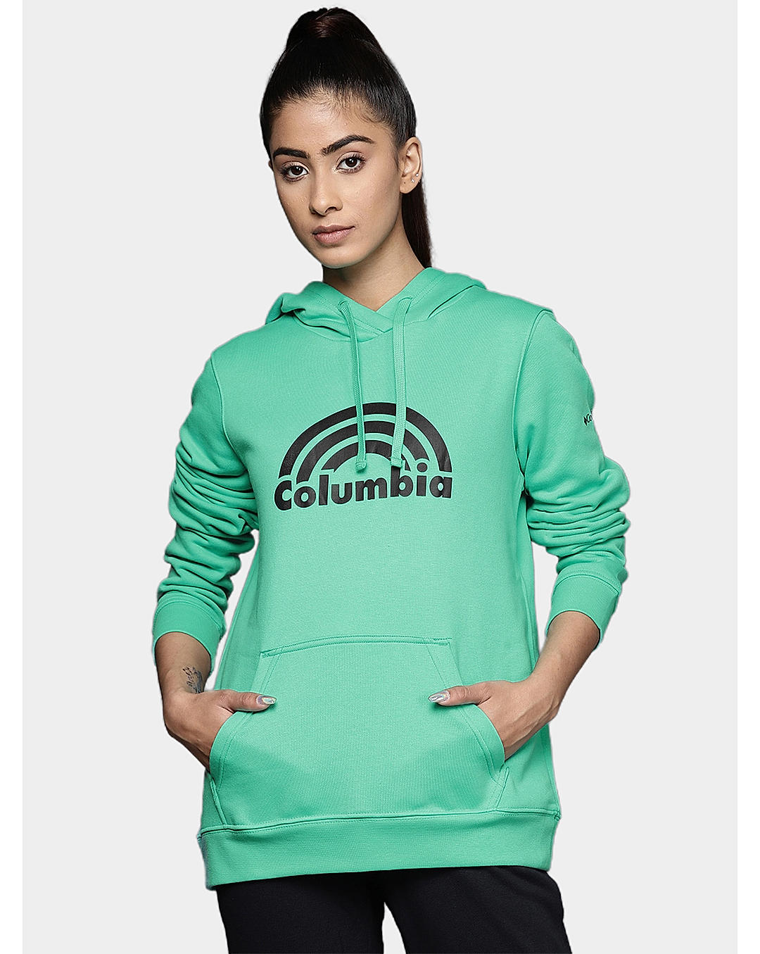 Columbia Womens Green Columbia Trek Graphic Hoodie