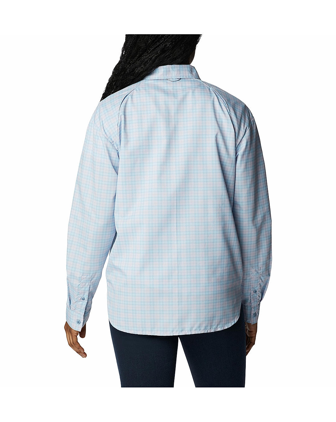 Columbia Womens Purple Omni-Shade Silver Ridge Utility Patterned Long Sleeve Shirt